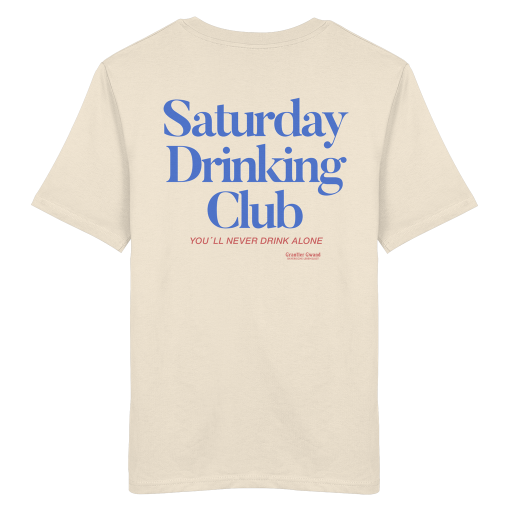 Saturday Drinking Club - Blaue Variante - Backprint - T-Shirt