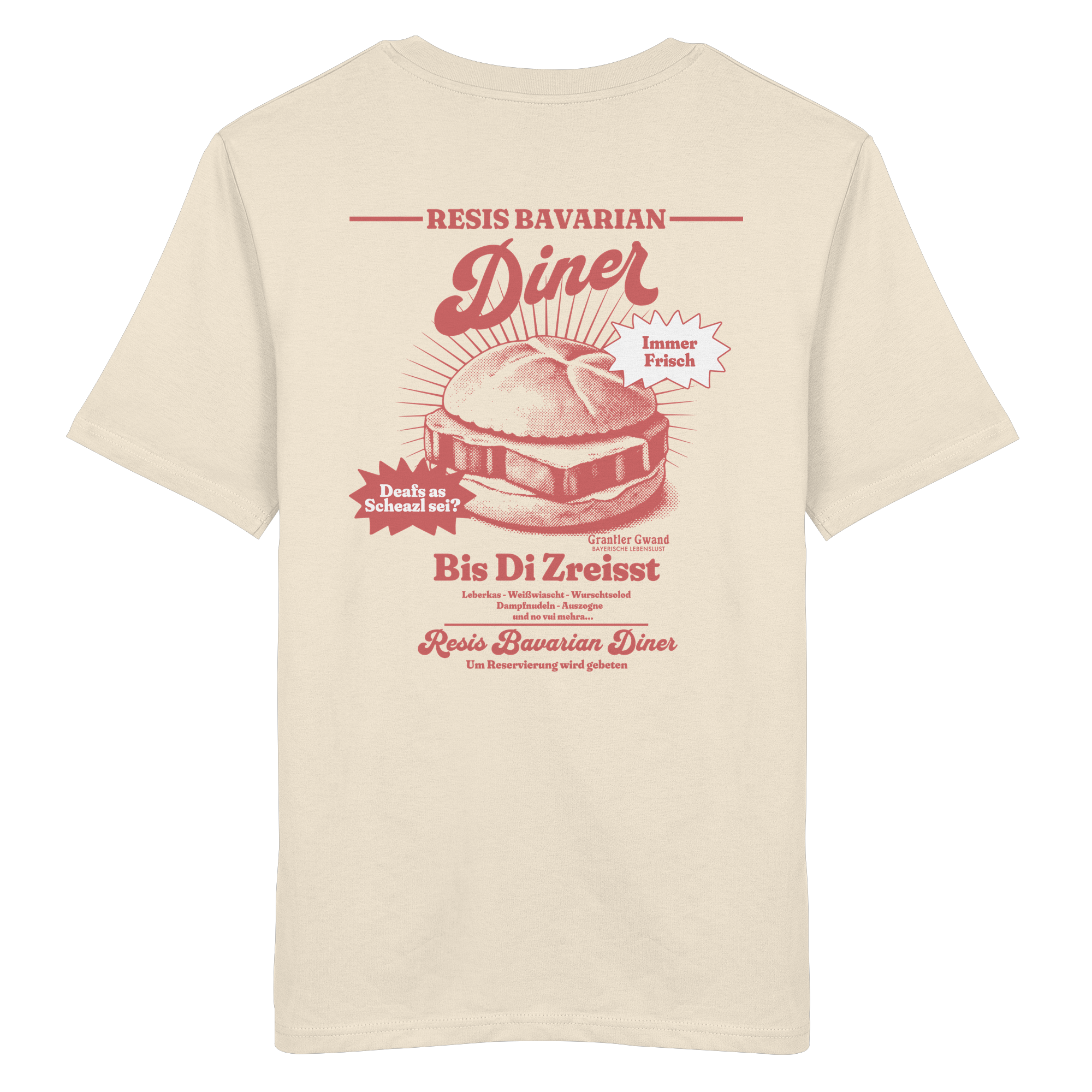 Resis Bavarian Diner - rote Variante - Backprint - T-Shirt