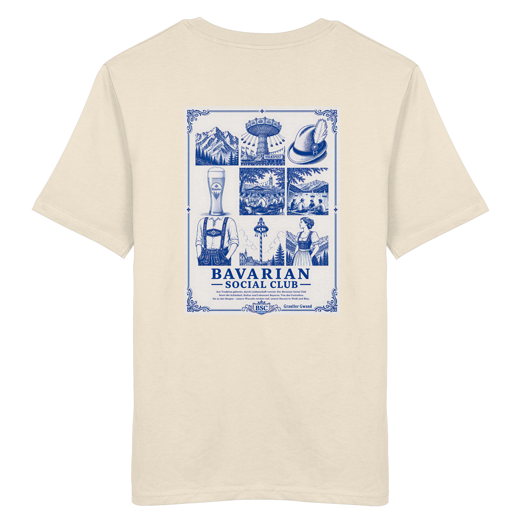 Bavarian Social Club - blaue Variante - Backprint - T-Shirt