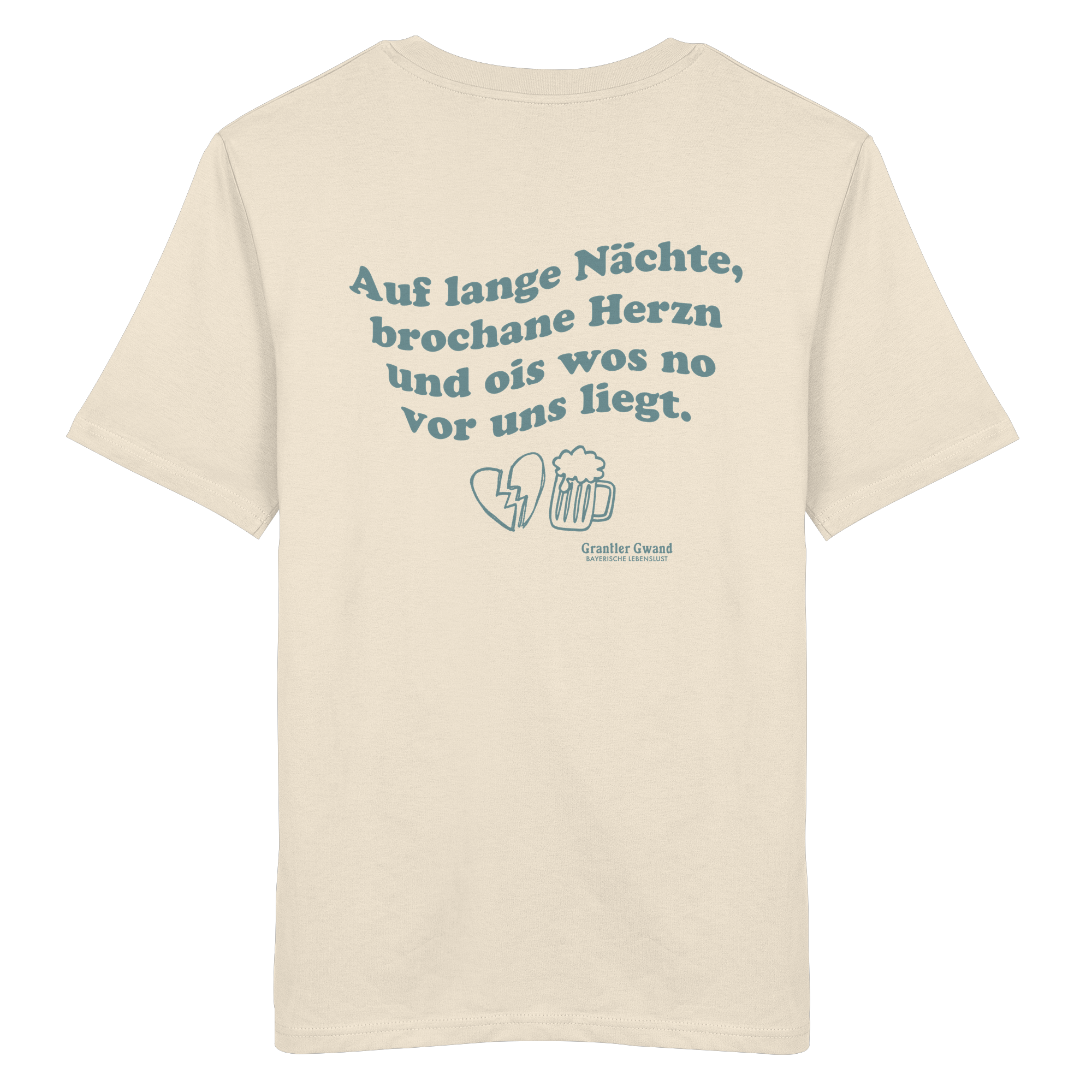 Auf lange Nächte - grüne Variante - Backprint - T-Shirt