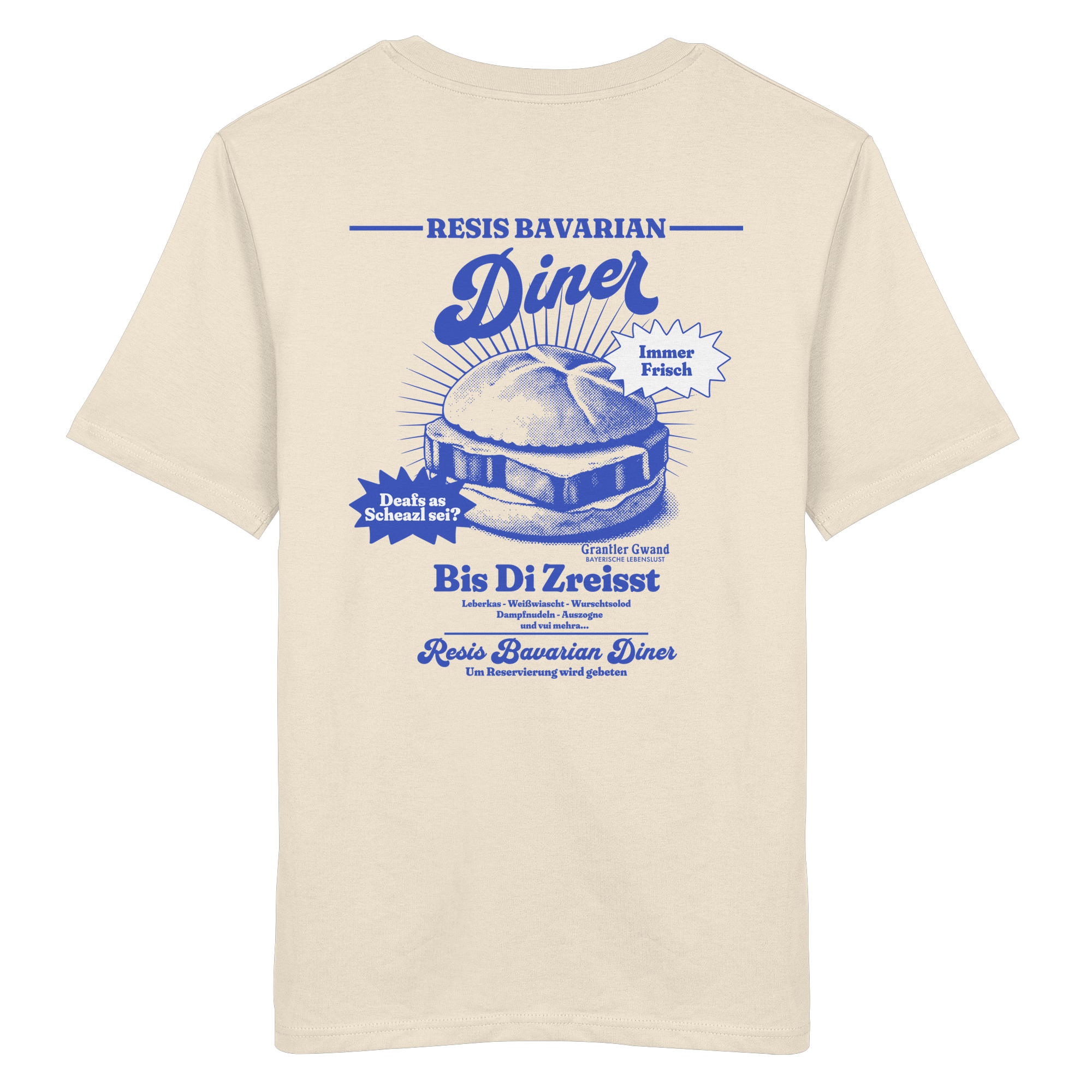 Resis Bavarian Diner - blaue Variante - Backprint - T-Shirt