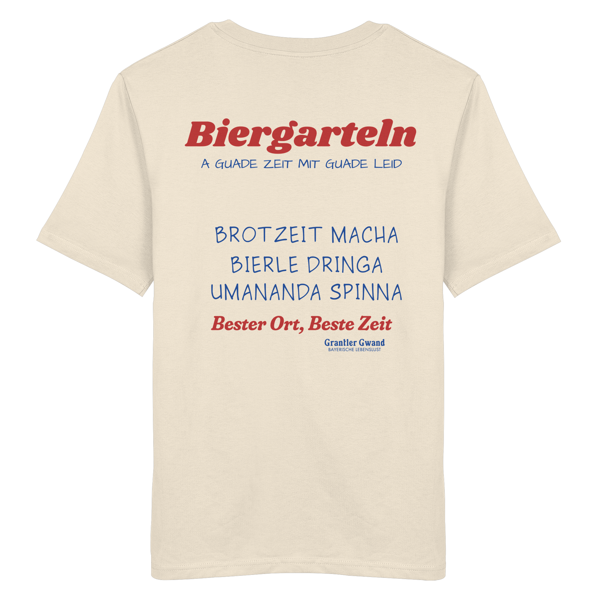 Biergarteln - rote Variante - Backprint - T-Shirt