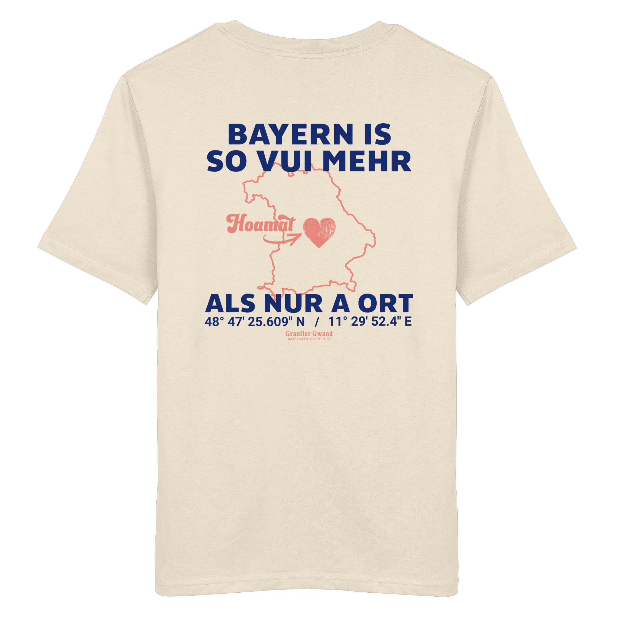 Bayern im Herzen - blaue Variante - Backprint - T-Shirt
