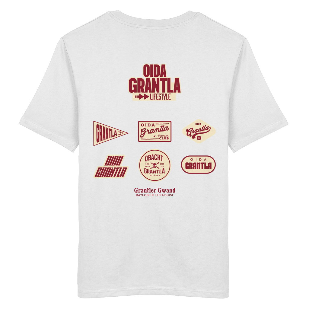 Oida Grantla Lifestyle - rote Variante - Backprint - T-Shirt