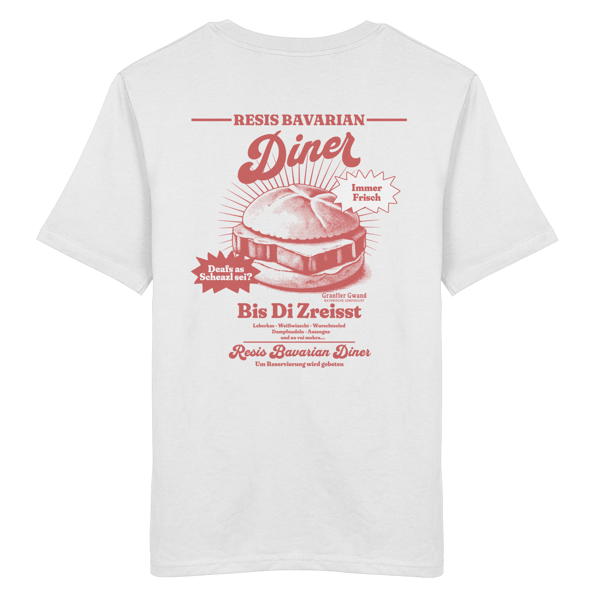 Resis Bavarian Diner - rote Variante - Backprint - T-Shirt