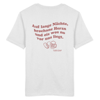 Auf lange Nächte - rote Variante - Backprint - T-Shirt