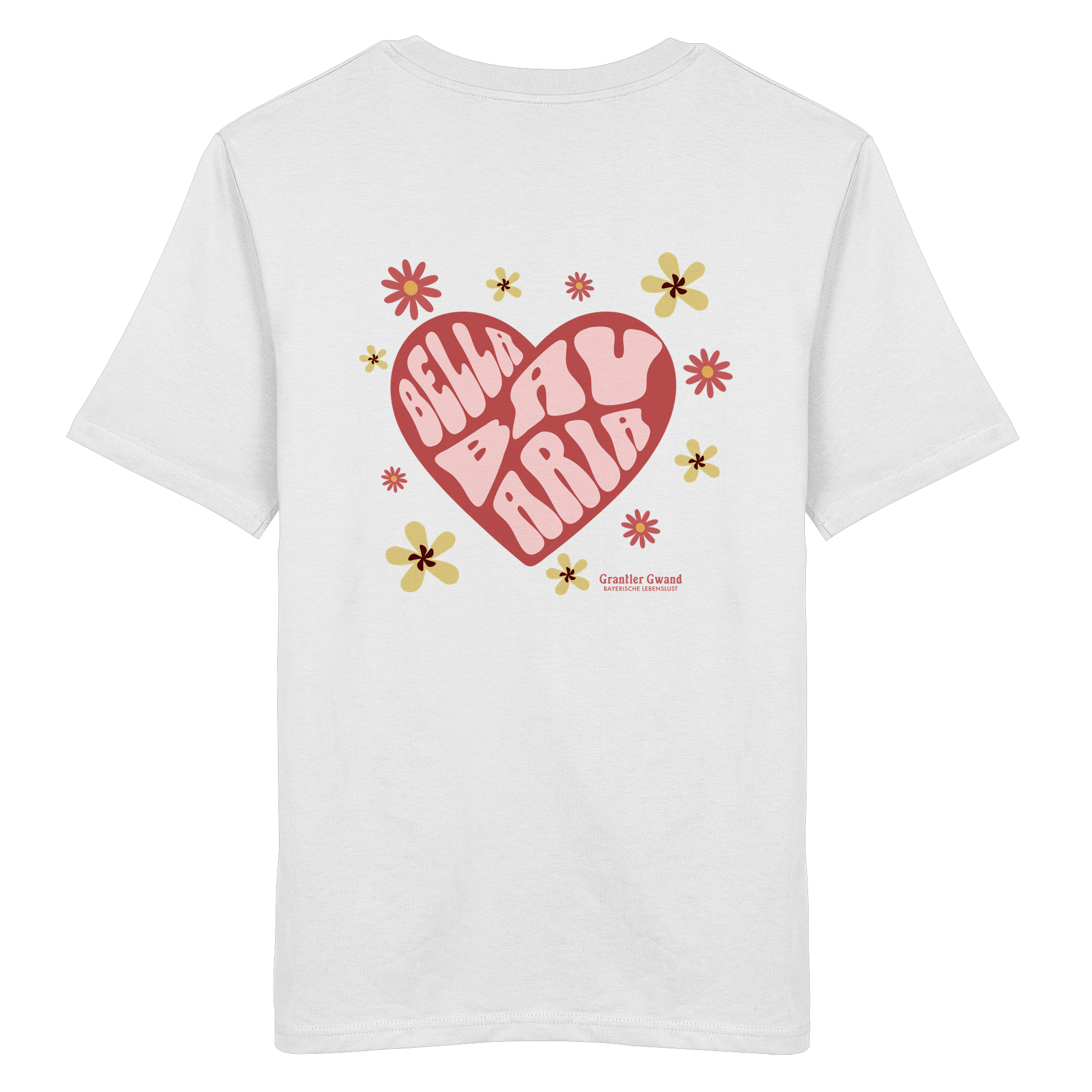 Bella Bavaria Herz - rote Variante - Backprint - T-Shirt