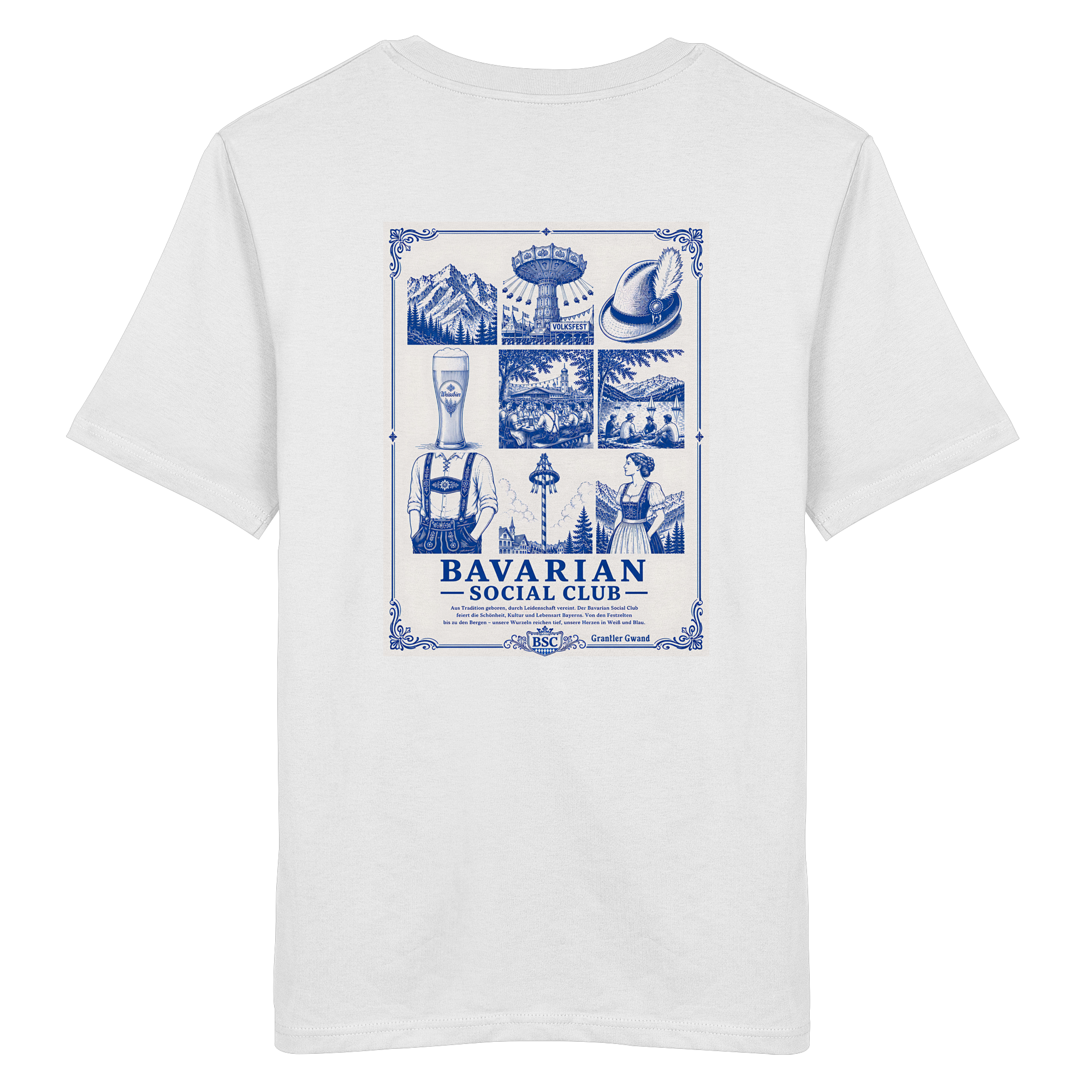 Bavarian Social Club - blaue Variante - Backprint - T-Shirt