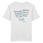 Auf lange Nächte - grüne Variante - Backprint - T-Shirt
