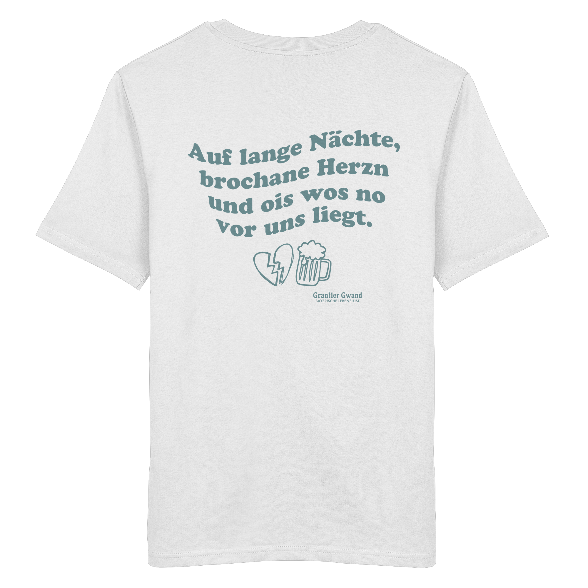 Auf lange Nächte - grüne Variante - Backprint - T-Shirt