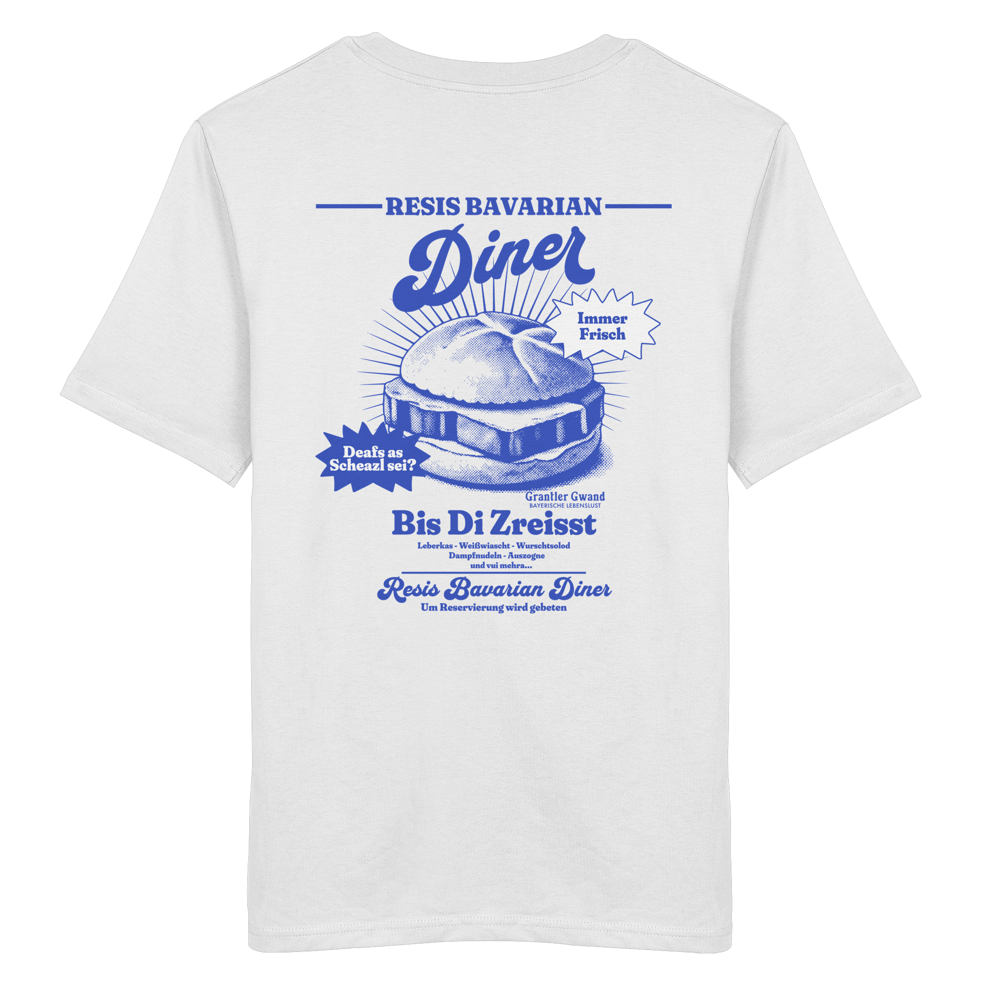 Resis Bavarian Diner - blaue Variante - Backprint - T-Shirt