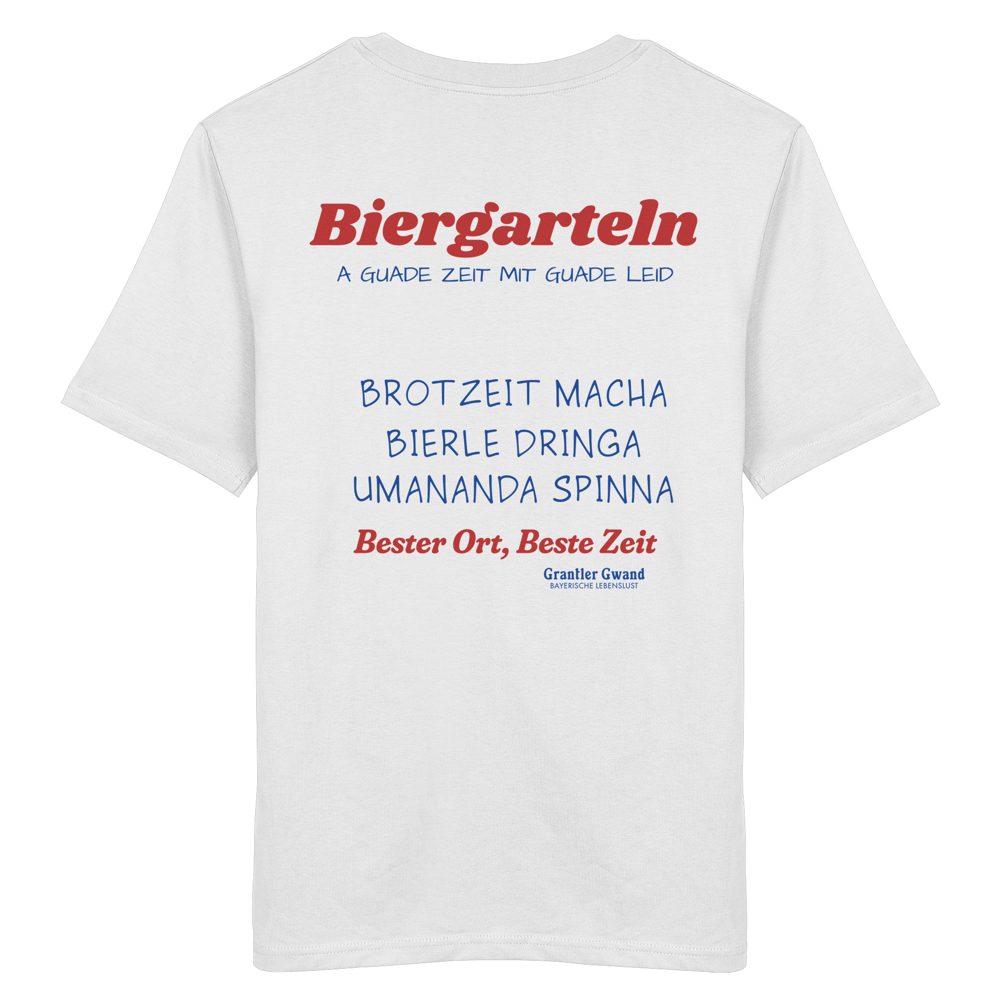 Biergarteln - rote Variante - Backprint - T-Shirt