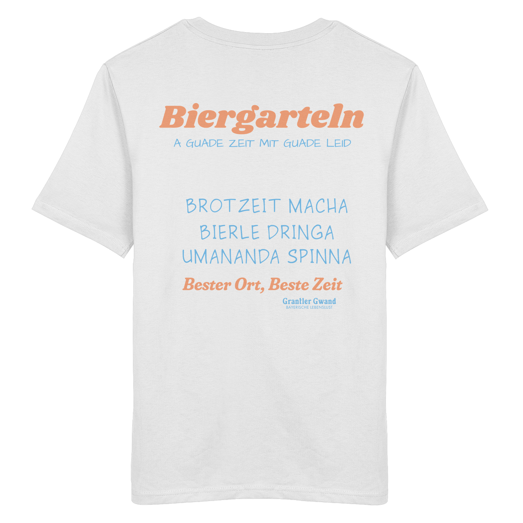 Biergarteln - orangene Variante - Backprint - T-Shirt