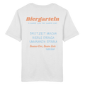 Biergarteln - orangene Variante - Backprint - T-Shirt