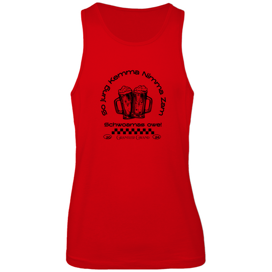 Bayerisches Herren Premium Tank Top So jung kemma nimma zam, schwoamas owe - schwarz - Grantler Gwand
