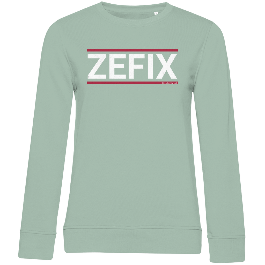 Damen Premium Bio Sweatshirt Zefix - rot/weiß