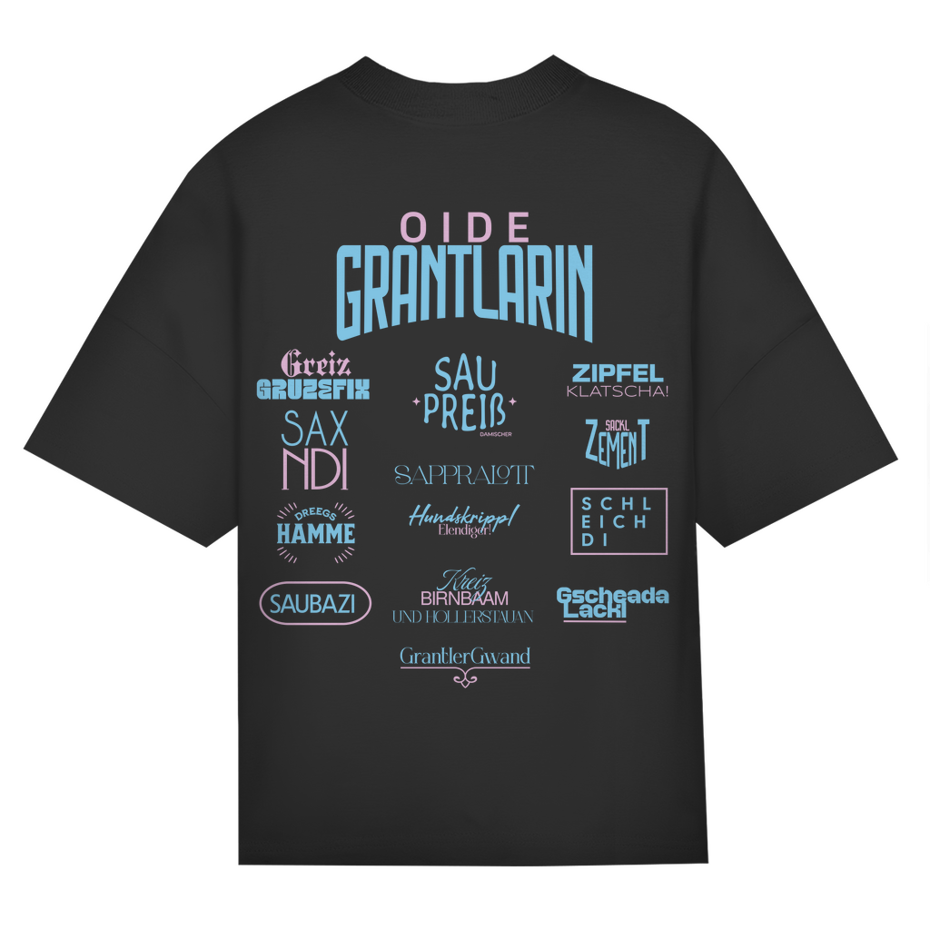 Bayerisches Oversize T-Shirt Frauen - Fluchshirt - Pink/Blau - Grantler Gwand