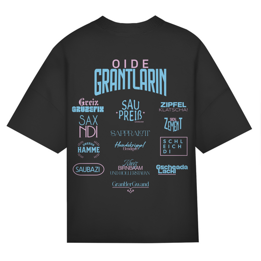 Bayerisches Oversize T-Shirt Frauen - Fluchshirt - Pink/Blau - Grantler Gwand