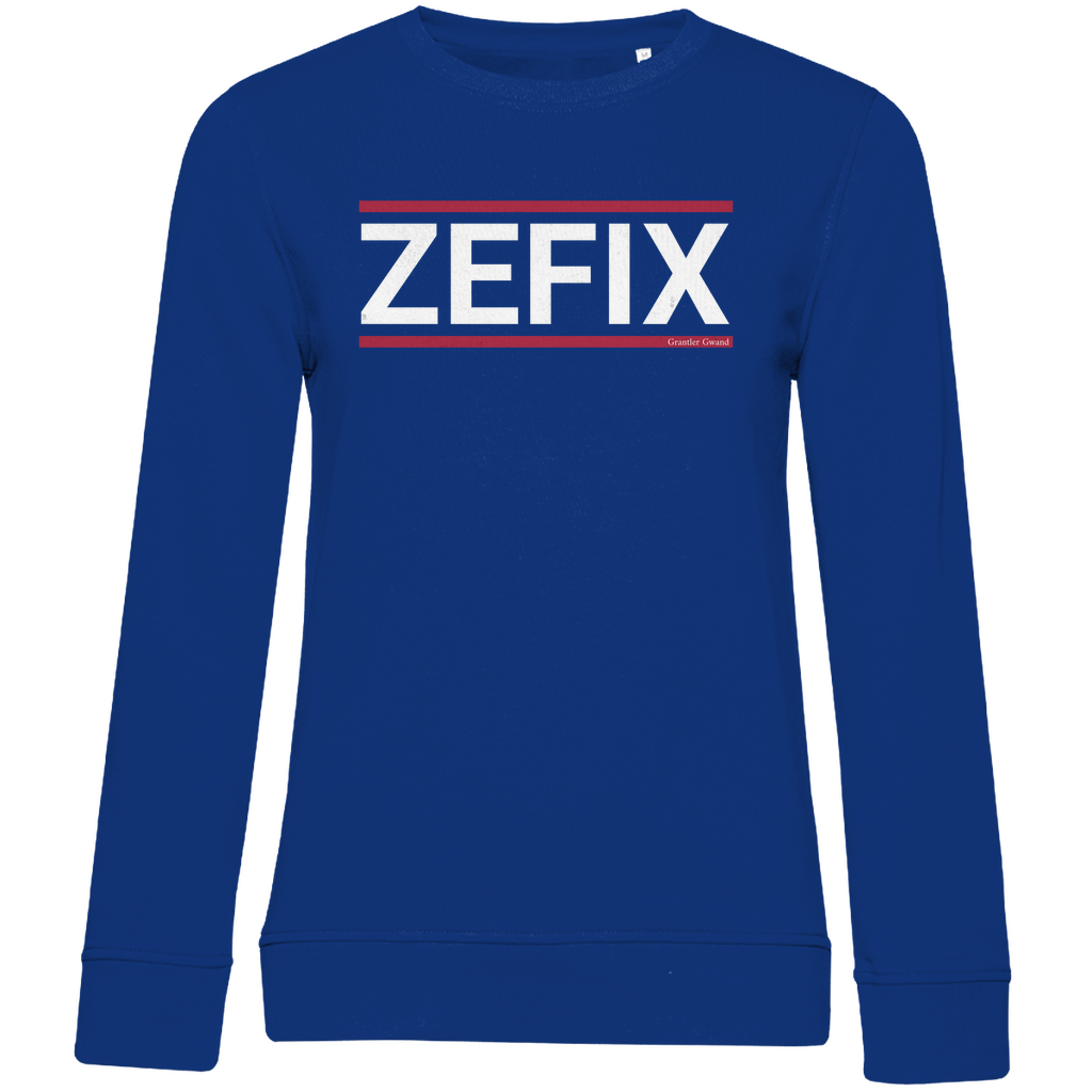 Damen Premium Bio Sweatshirt Zefix - rot/weiß