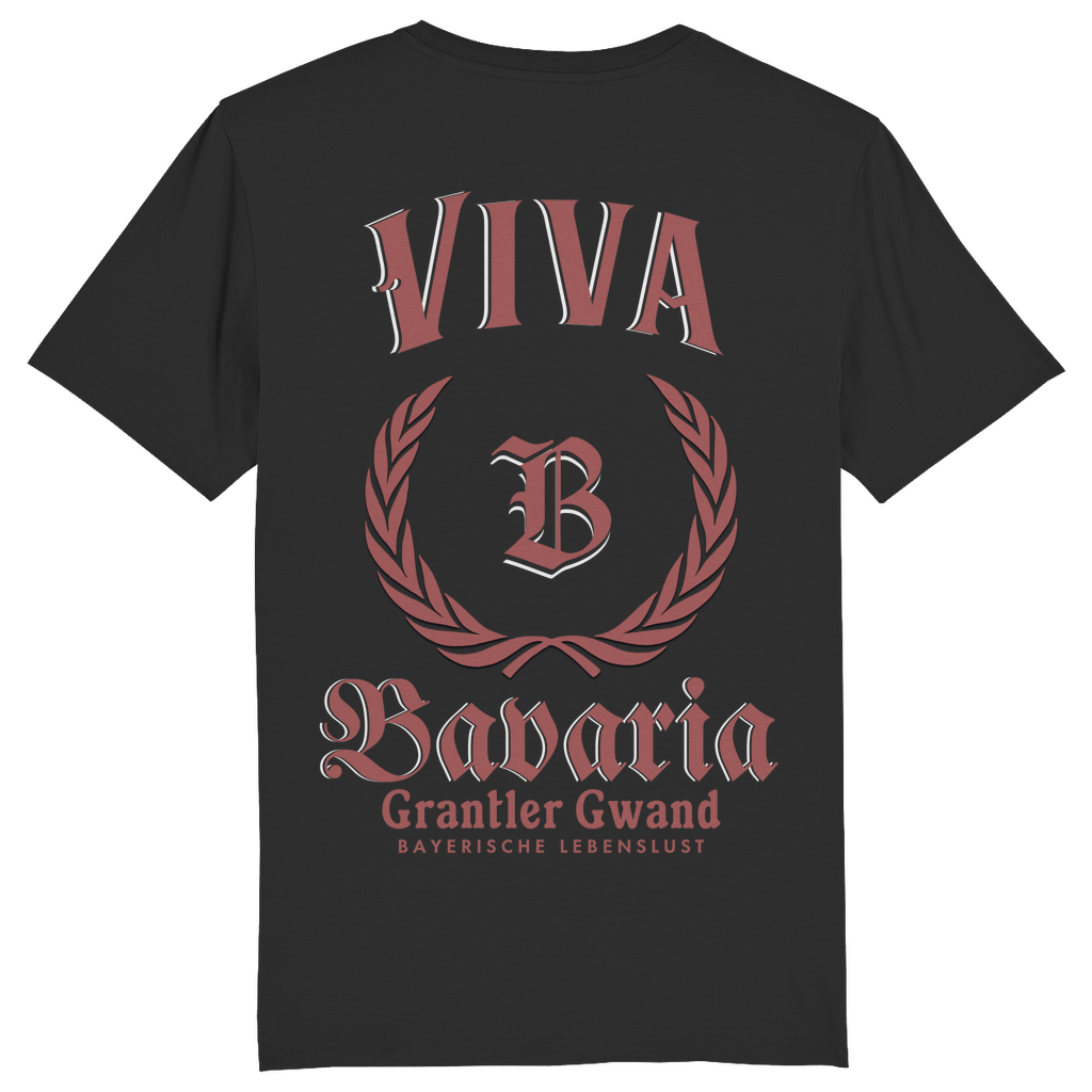 Bayerisches Herren T-Shirt Viva Bavaria rot - Rückendruck - Grantler Gwand