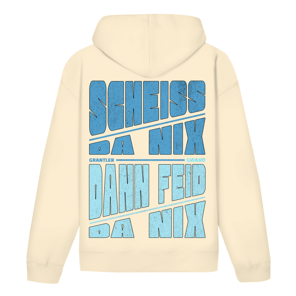 Bayerischer Hoodie Unisex - Scheiss da nix, dann feid da nix - blau - Grantler Gwand