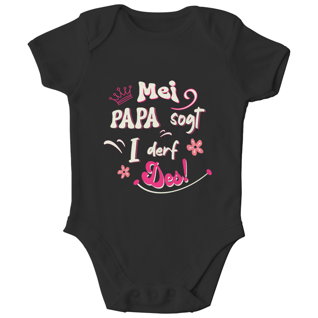 Bayerischer Baby Bio Body Mei Papa sogt I derf des - pink - Grantler Gwand