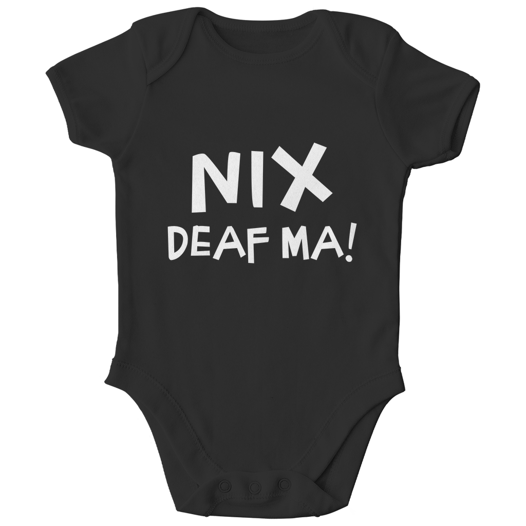 Bayerischer Baby Bio Body Nix deaf ma - weiß - Grantler Gwand
