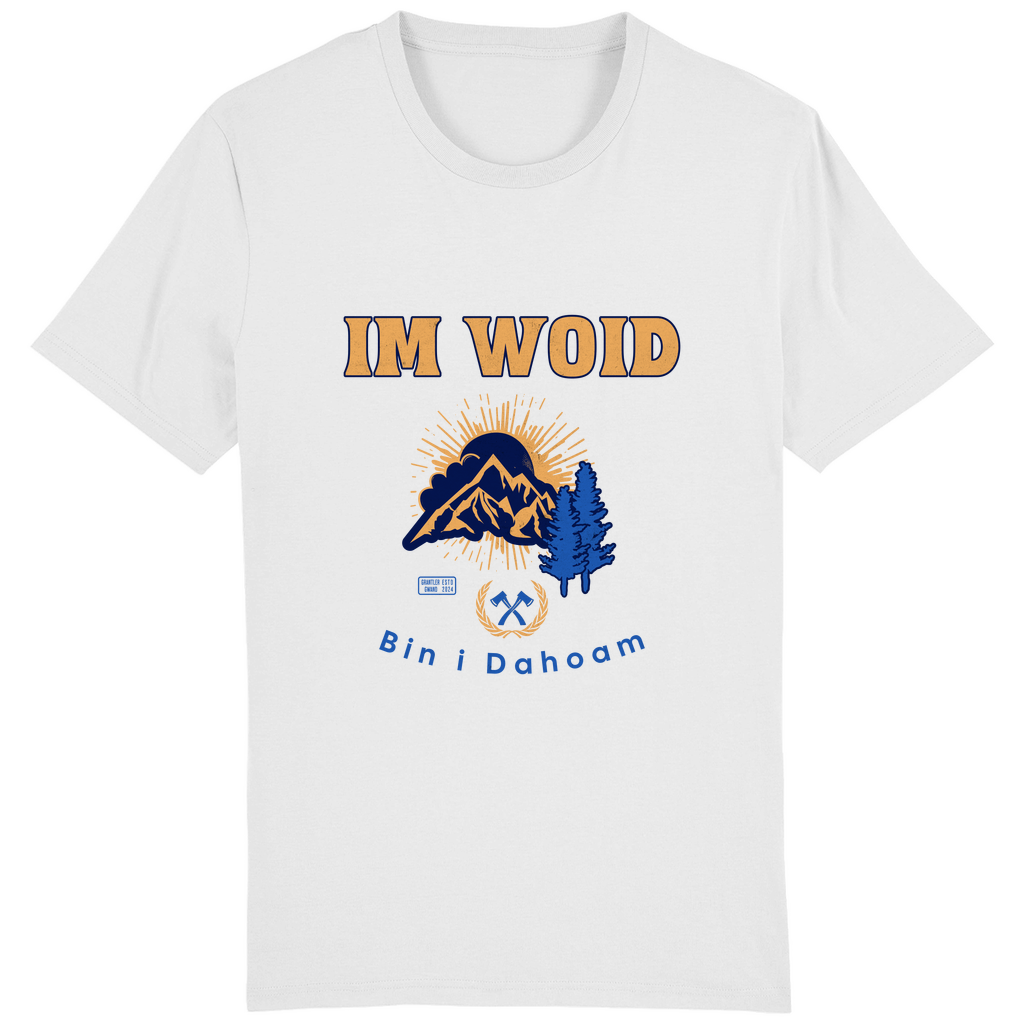 Bayerisches Herren T-Shirt Im Woid bin i dahoam - blau - Grantler Gwand