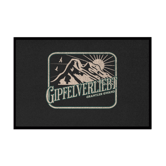 Fußmatte mit Gummirand Gipfelverliebt - grün/gold