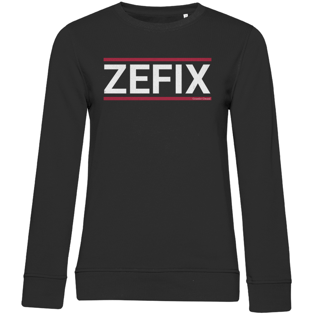 Damen Premium Bio Sweatshirt Zefix - rot/weiß