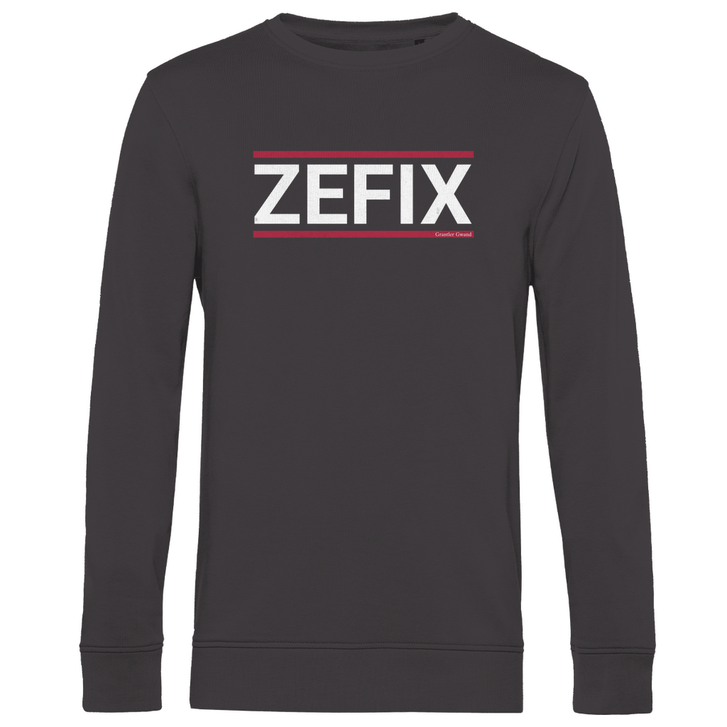 Herren Premium Bio Sweatshirt Zefix - rot/weiß