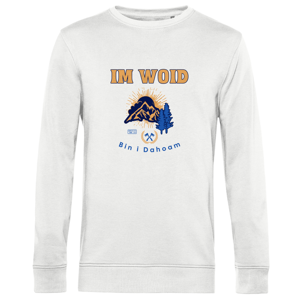 Herren Premium Bio Sweatshirt Im Woid bin i dahoam - blau