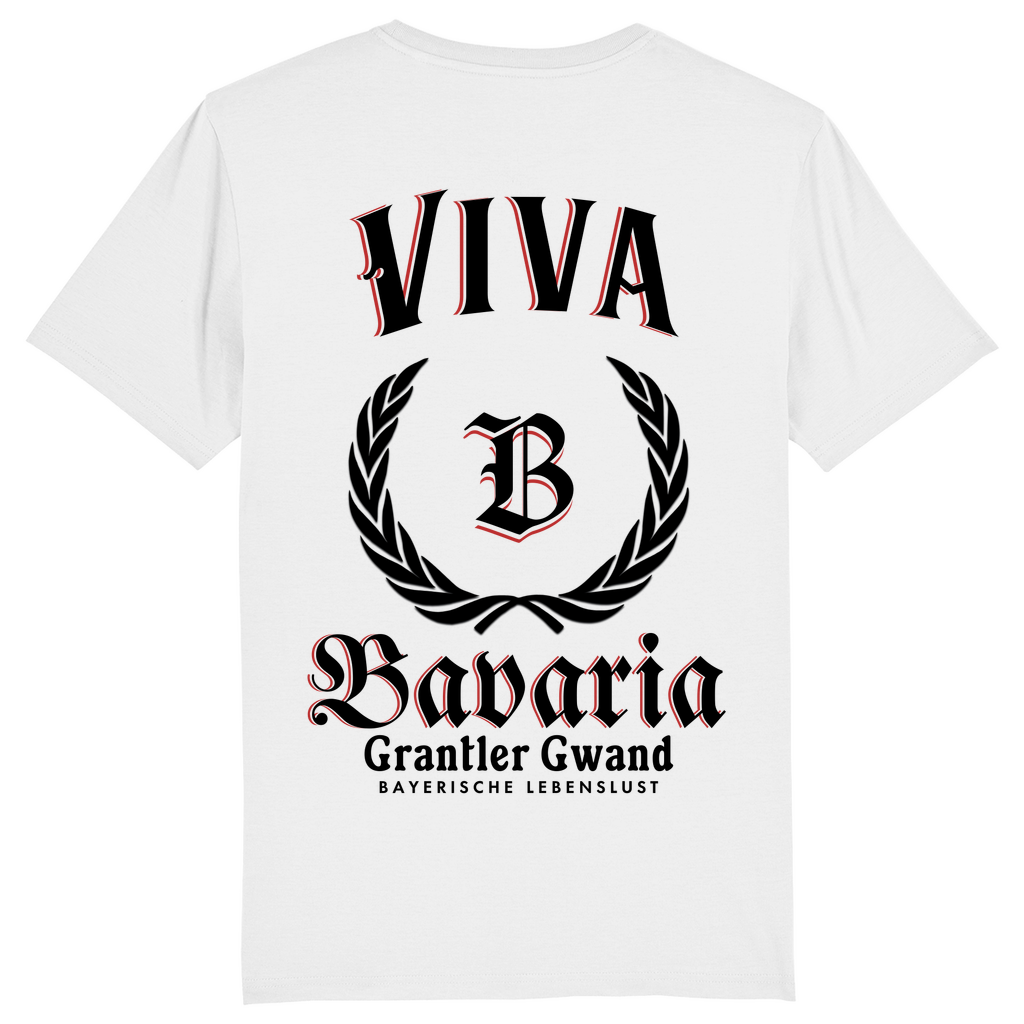 Bayerisches Herren T-Shirt Viva Bavaria schwarz - Rückendruck - Grantler Gwand