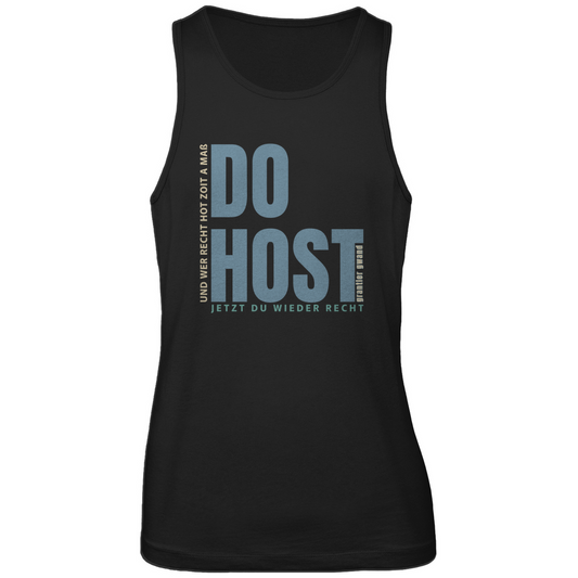 Bayerisches Herren Premium Tank Top Do host jetzt du wieder recht - blau/beige - Grantler Gwand