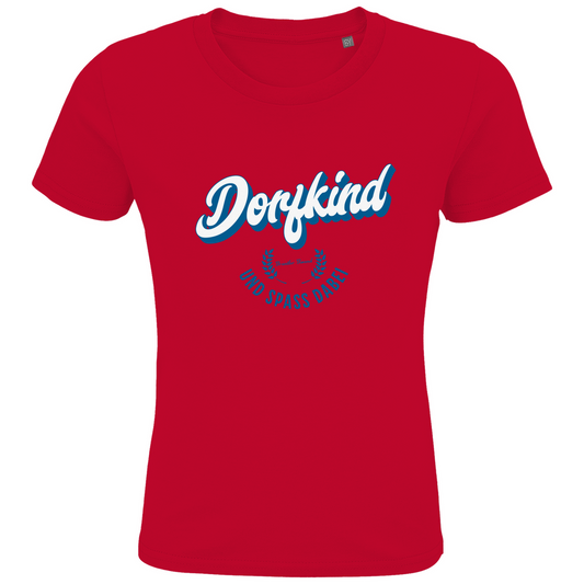 Bayerisches Kinder Premium Bio T-Shirt Dorfkind und Spaß dabei - blau - Grantler Gwand
