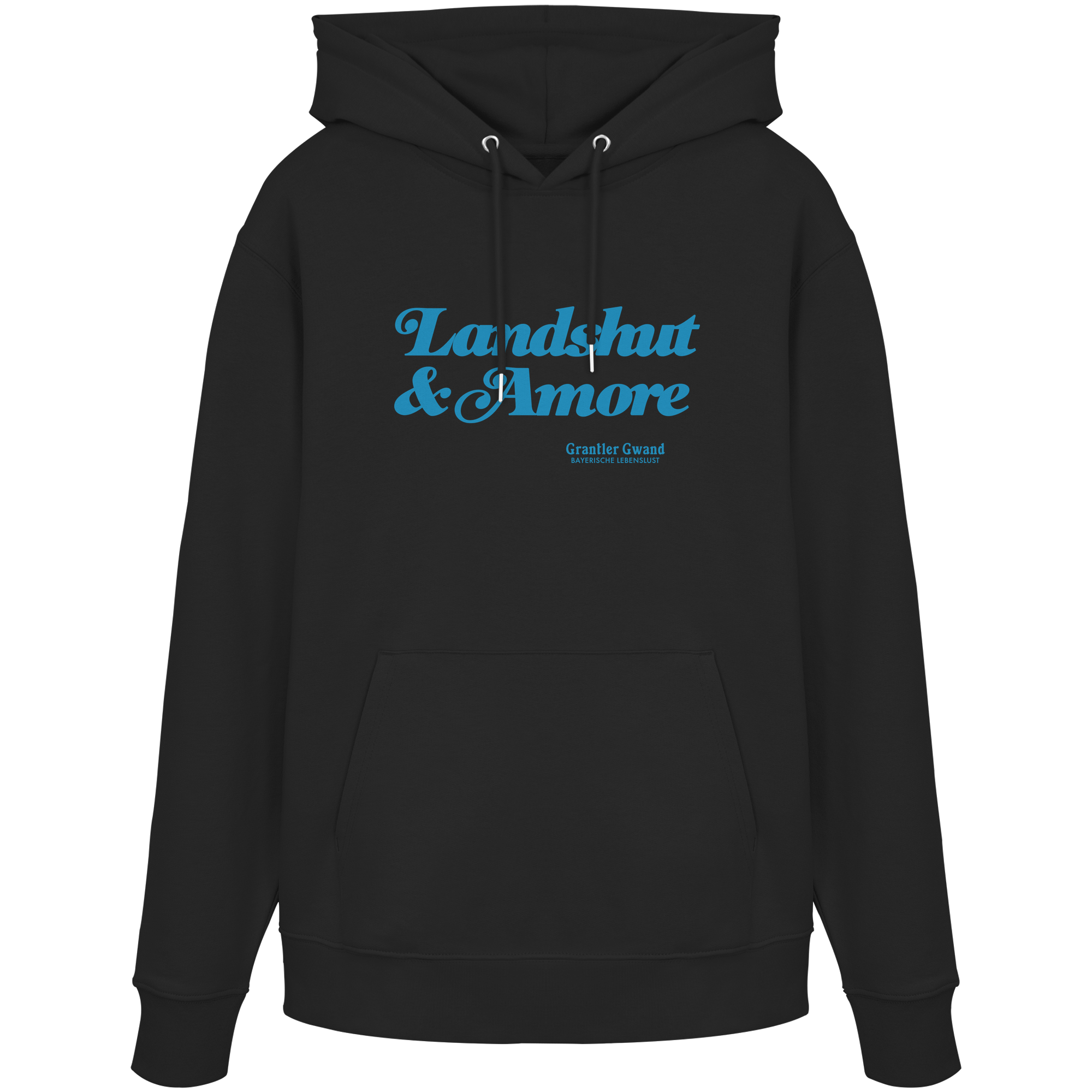 Landshut & Amore - blaue Variante - Frontprint - Hoodie