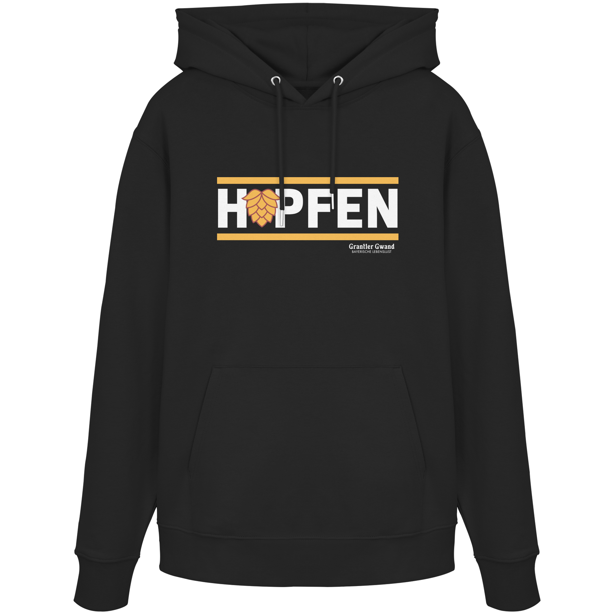 Hopfen - gelbe Variante - Frontprint - Hoodie