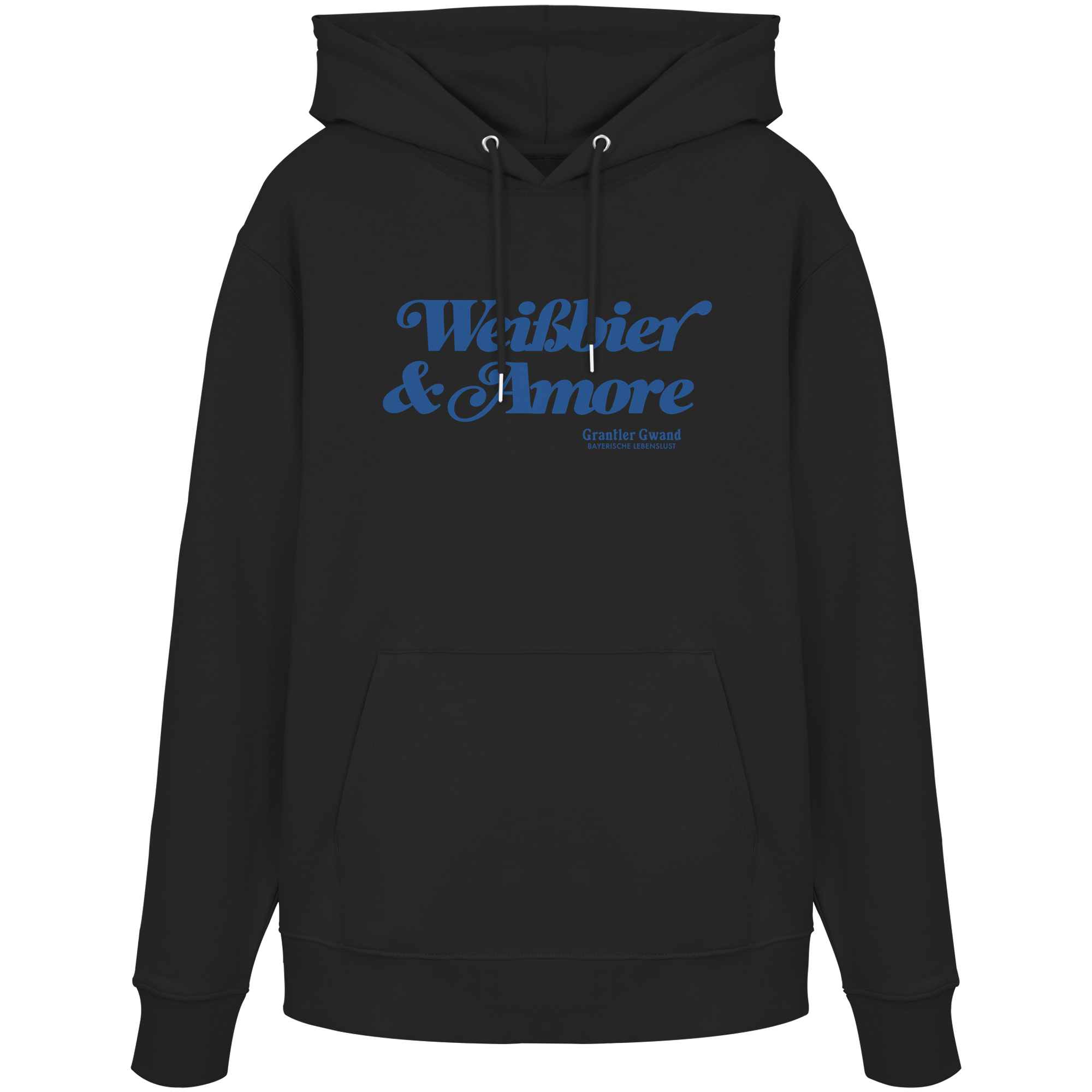 Weißbier & Amore - blaue Variante - Frontprint - Hoodie