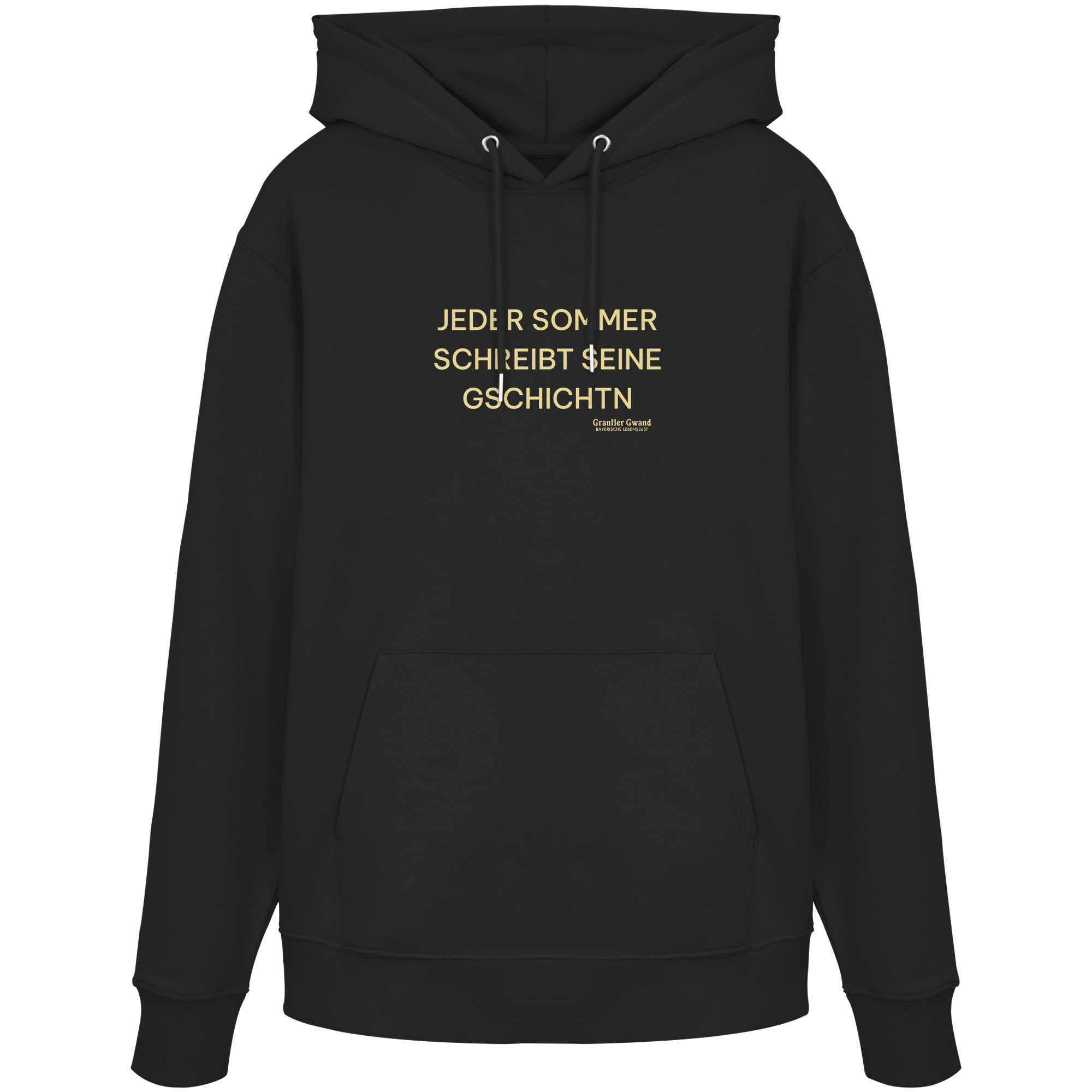 Jeder Sommer schreibt seine Gschichtn - gelbe Variante - Frontprint - Hoodie
