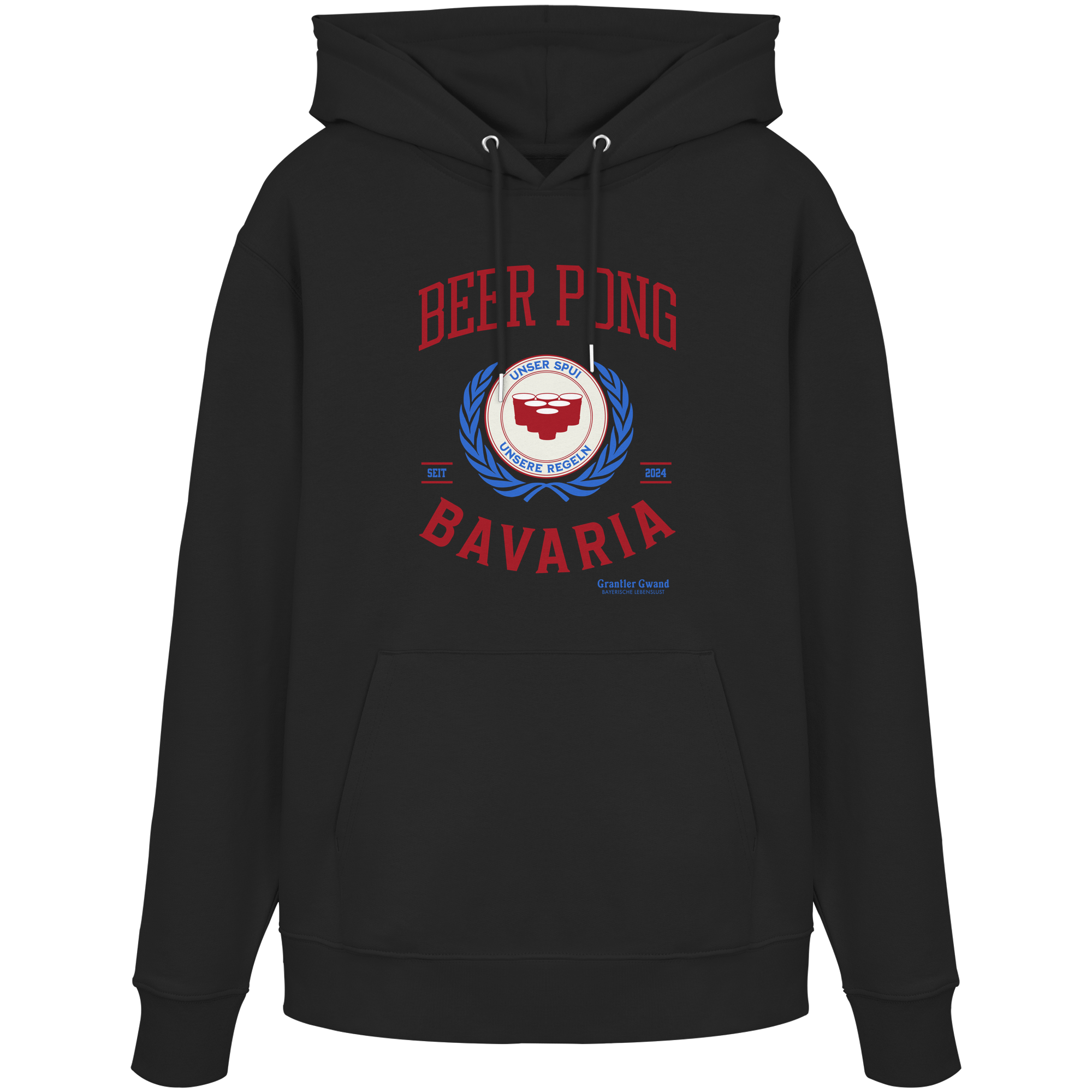 Beer Pong Bavaria  - rote Variante - Frontprint - Hoodie