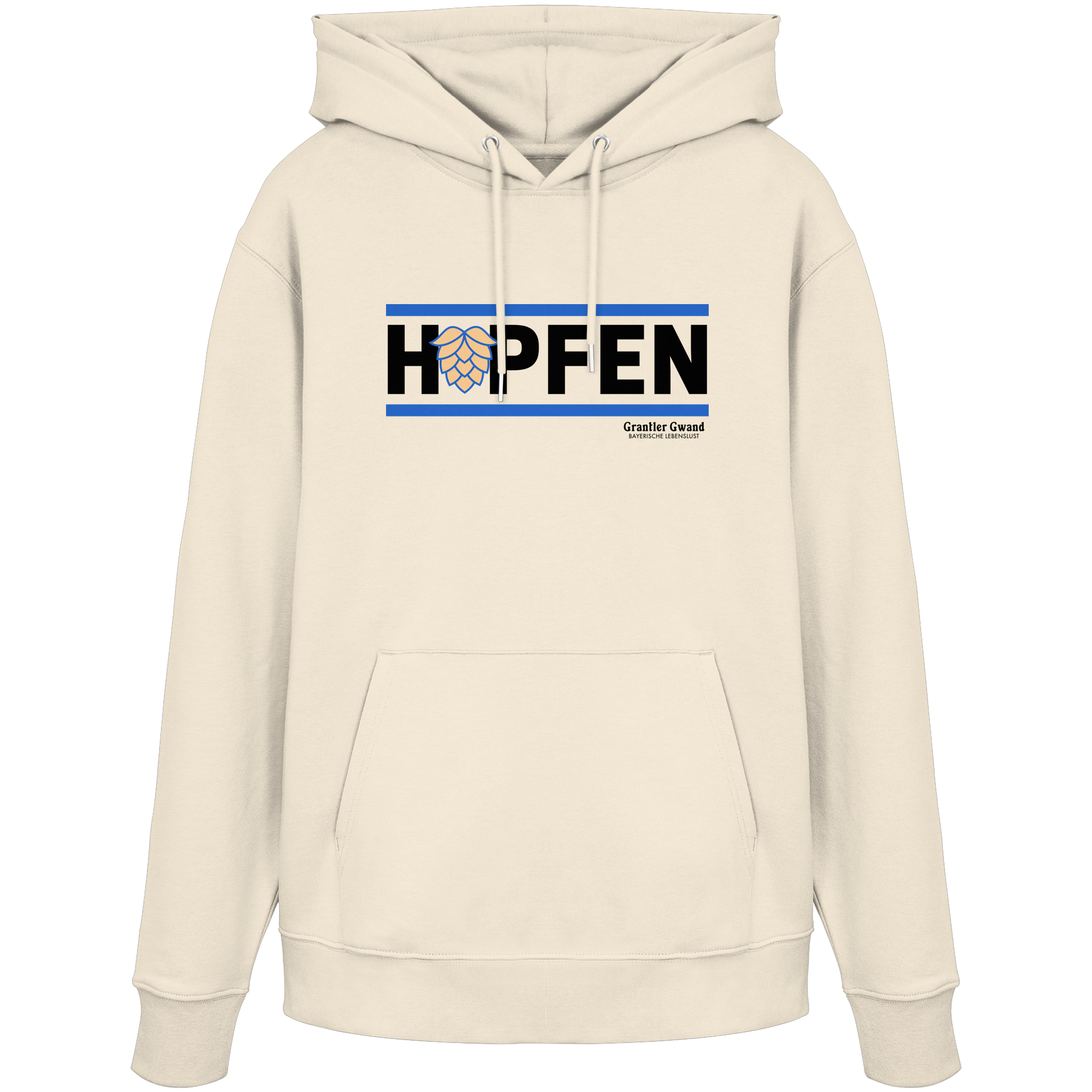 Hopfen - blaue Variante - Frontprint - Hoodie