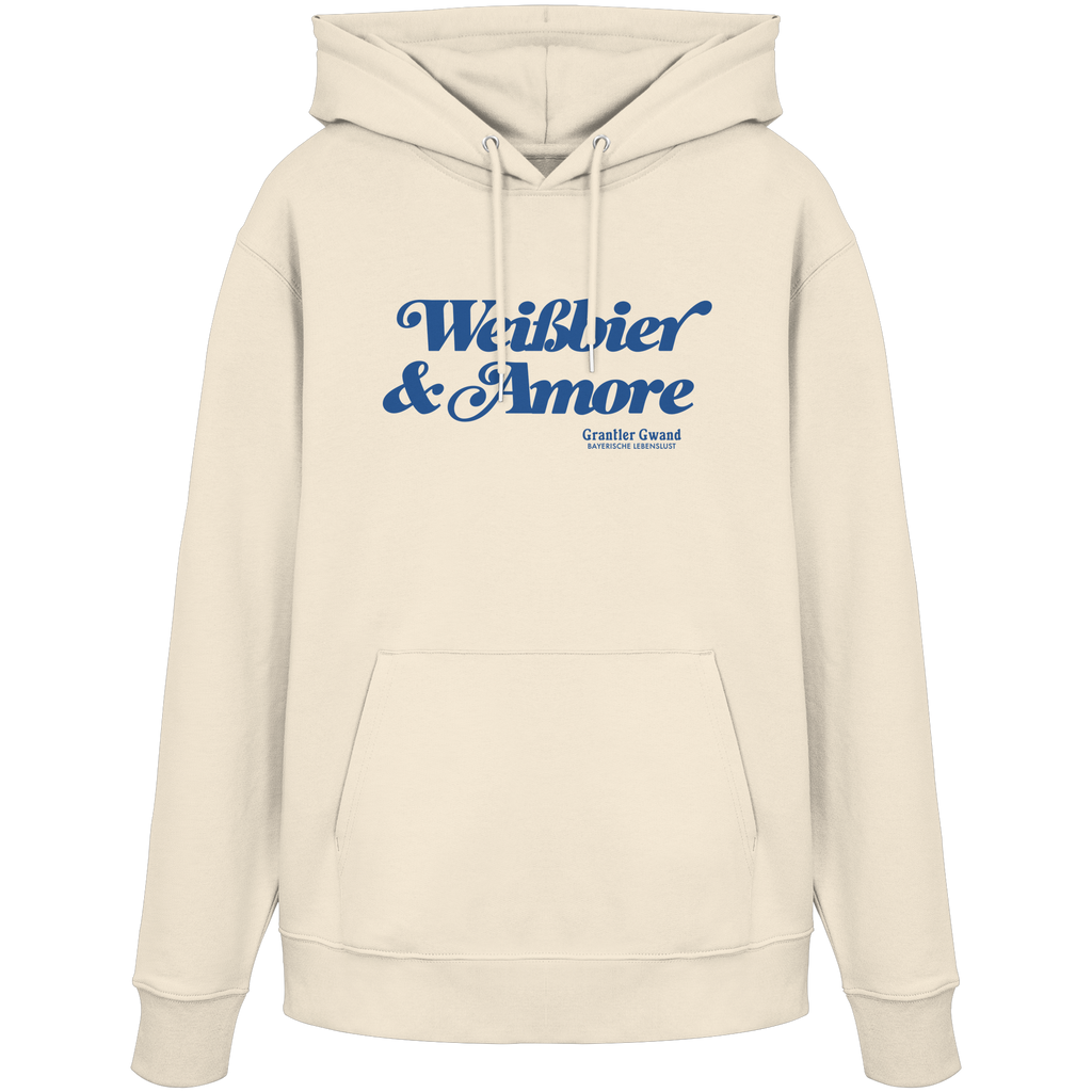 Weißbier & Amore - blaue Variante - Frontprint - Hoodie