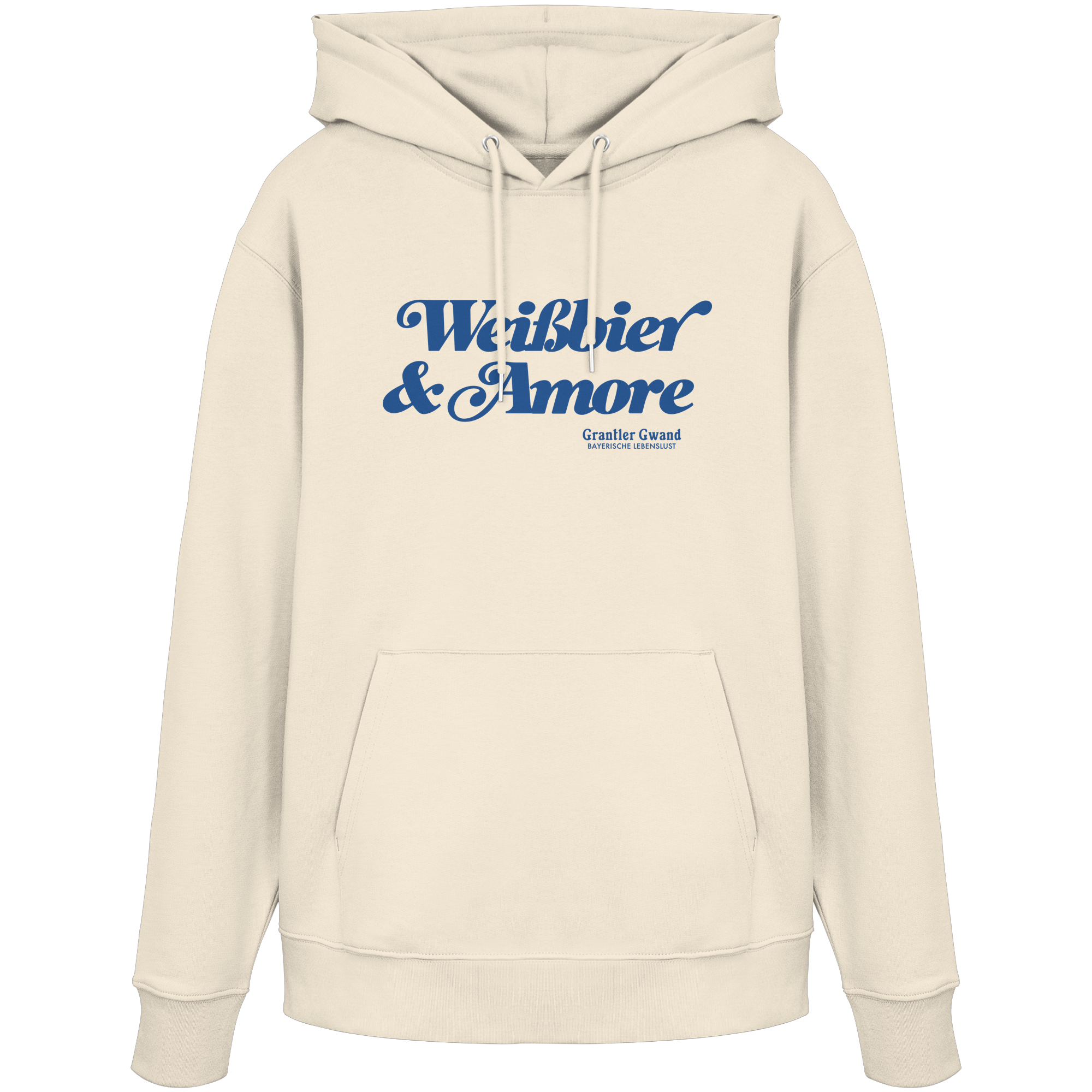 Weißbier & Amore - blaue Variante - Frontprint - Hoodie