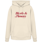 CremefarbenerUnisex Hoodie mit rotem „Bierle & Amore“-Frontprint – bayerische Streetwear von Grantler Gwand im modernen, minimalistischen Look.