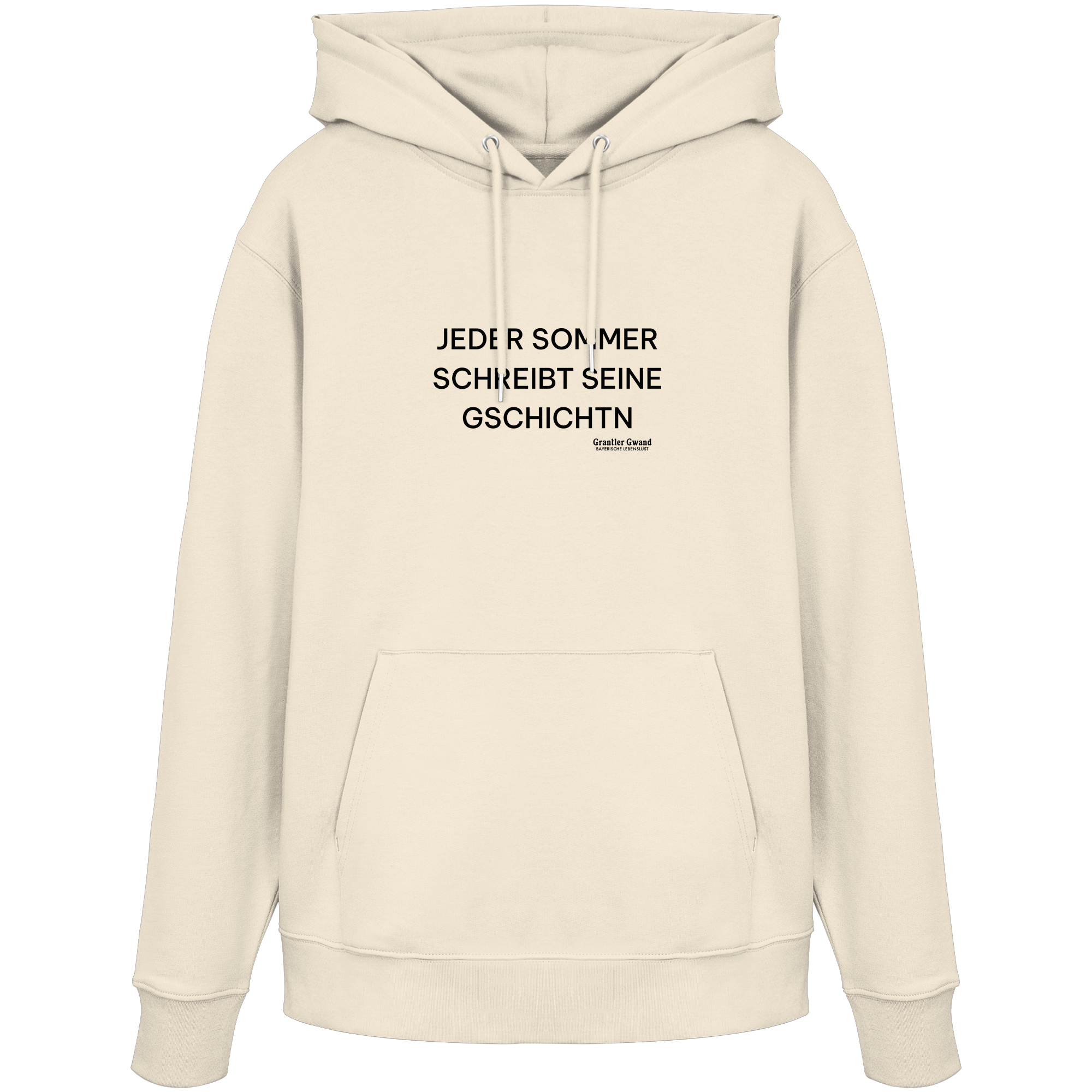 Jeder Sommer schreibt seine Gschichtn - schwarze Variante - Frontprint - Hoodie