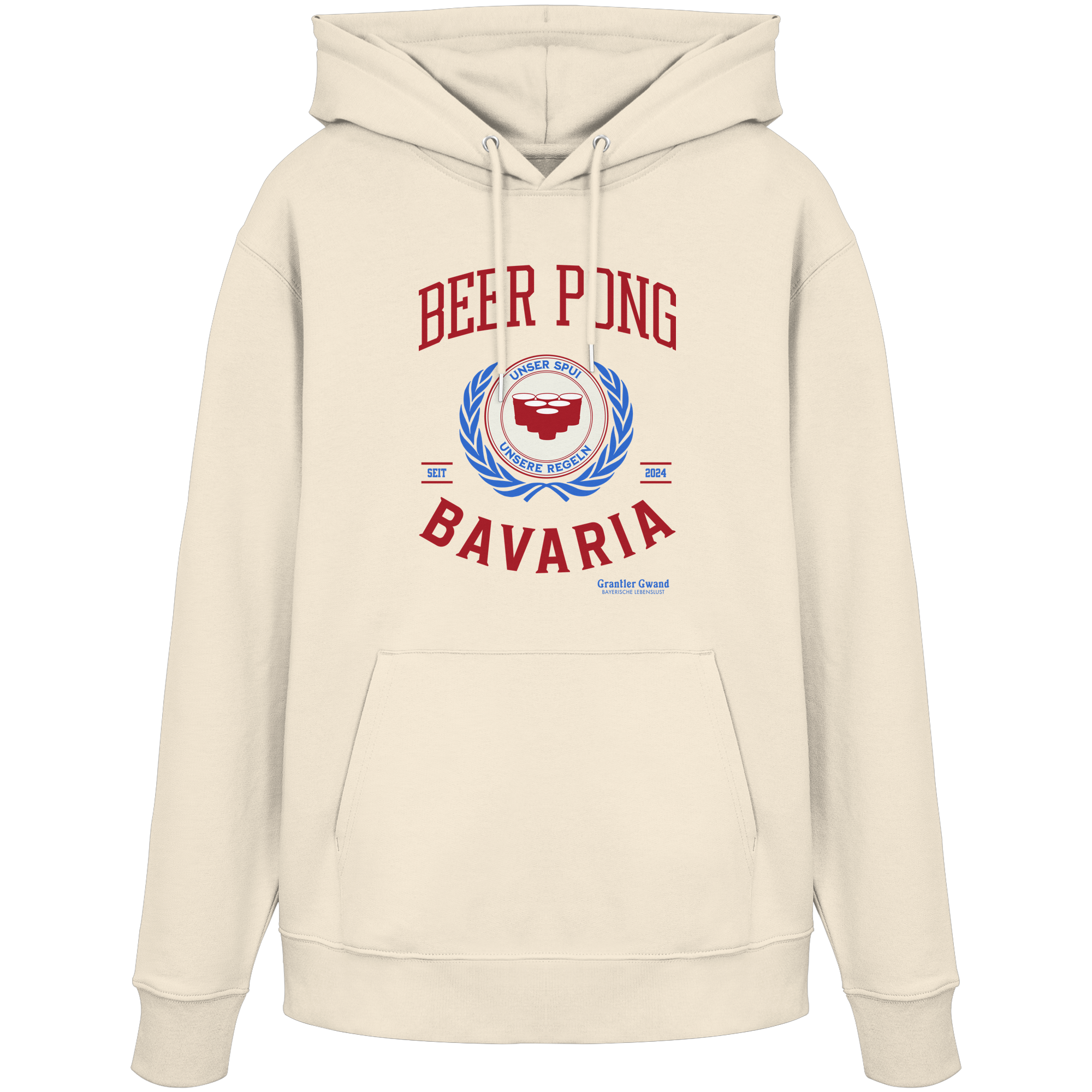 Beer Pong Bavaria  - rote Variante - Frontprint - Hoodie