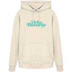 Cremefarbener Unisex Hoodie mit grünem „Bella Bavaria“-Frontprint – bayerische Streetwear von Grantler Gwand im modernen, minimalistischen Design.