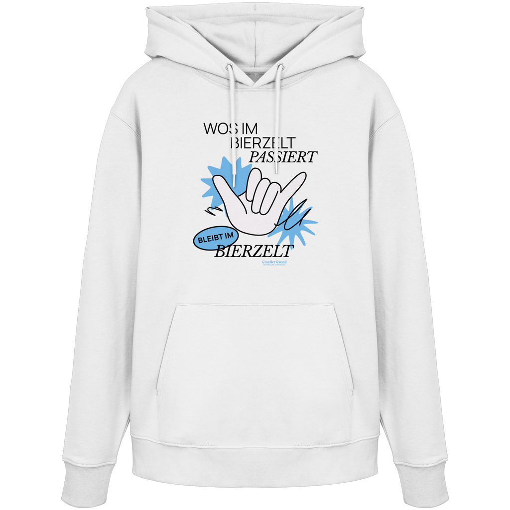 Wos Im Bierzelt Passiert - blaue Variante - Frontprint - Hoodie