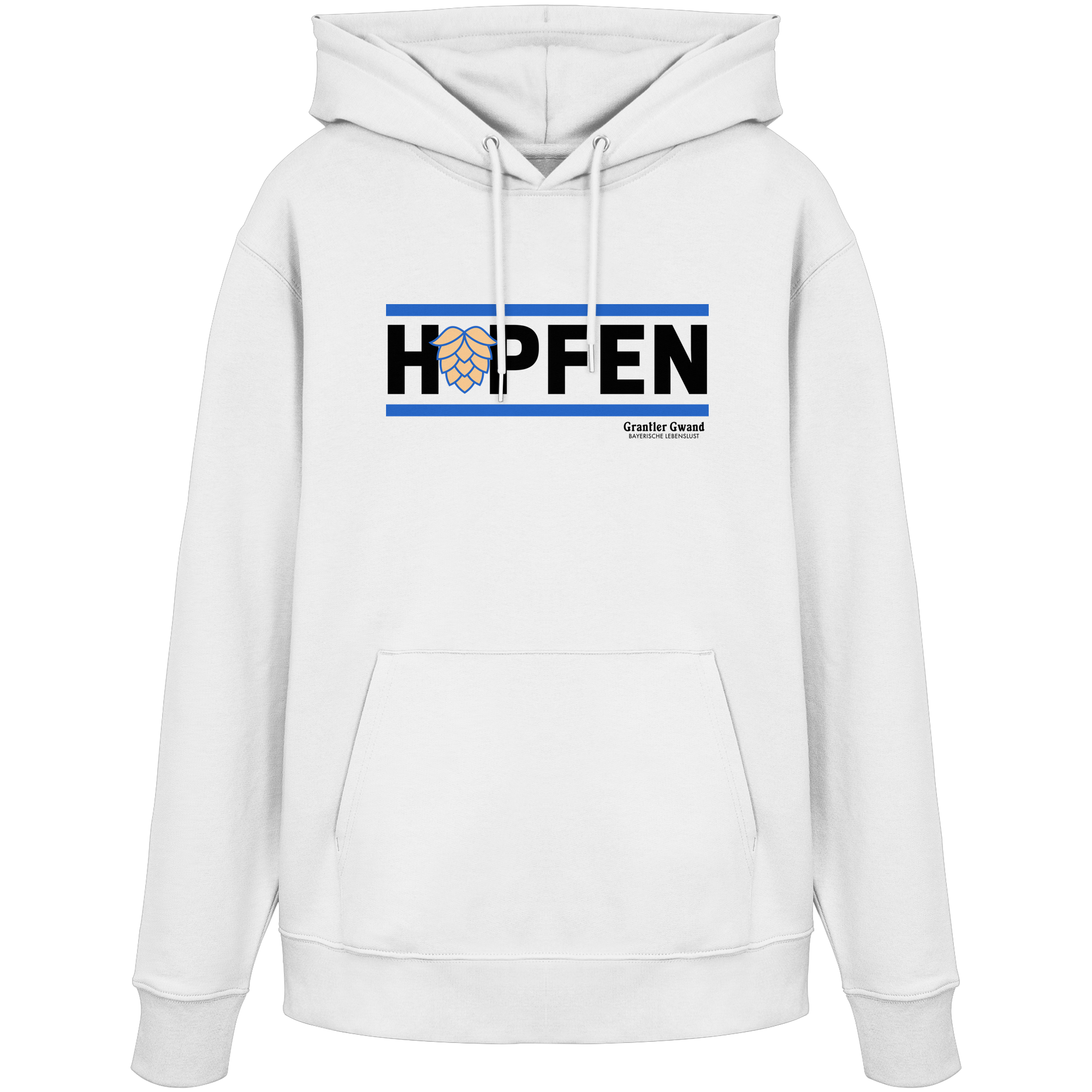 Hopfen - blaue Variante - Frontprint - Hoodie