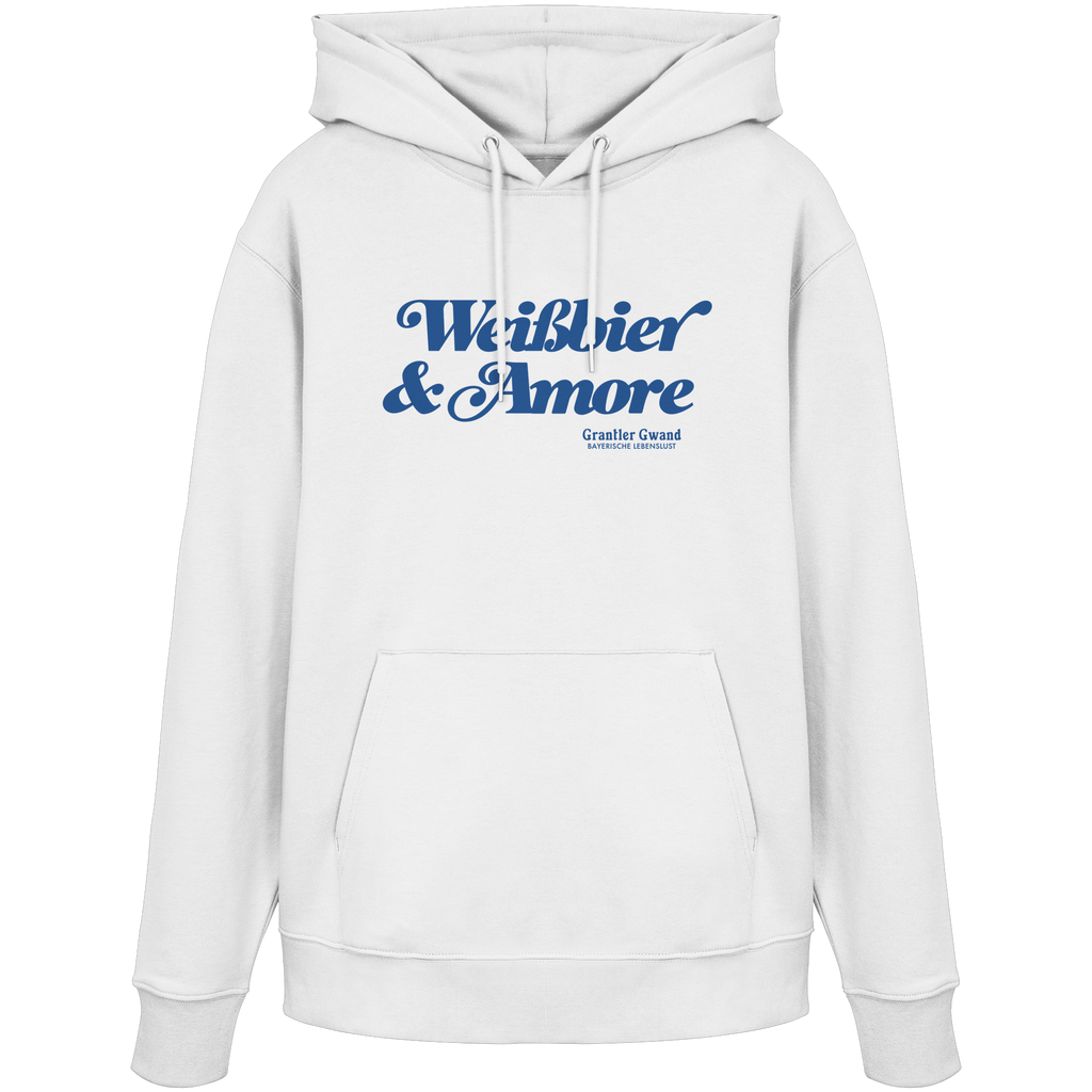 Weißbier & Amore - blaue Variante - Frontprint - Hoodie